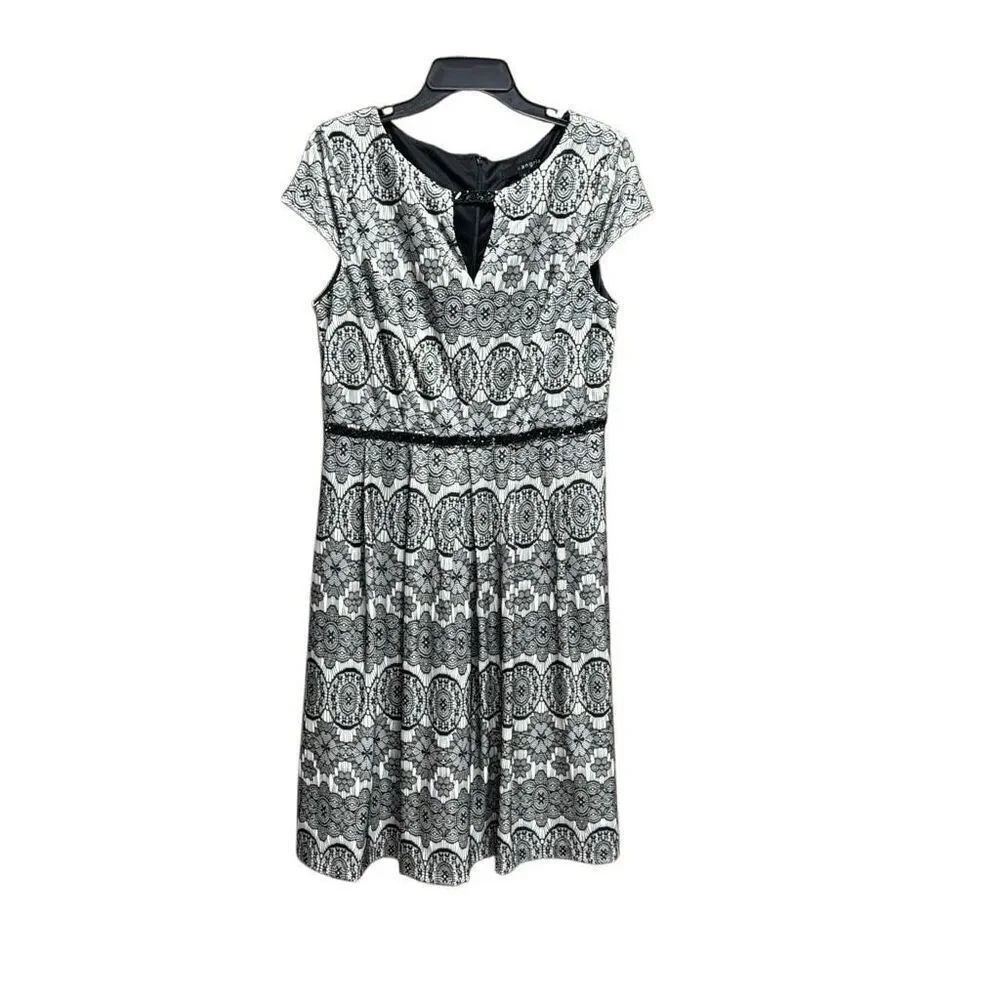Sangria Womens Black Lace Overlay Dress Size 12
